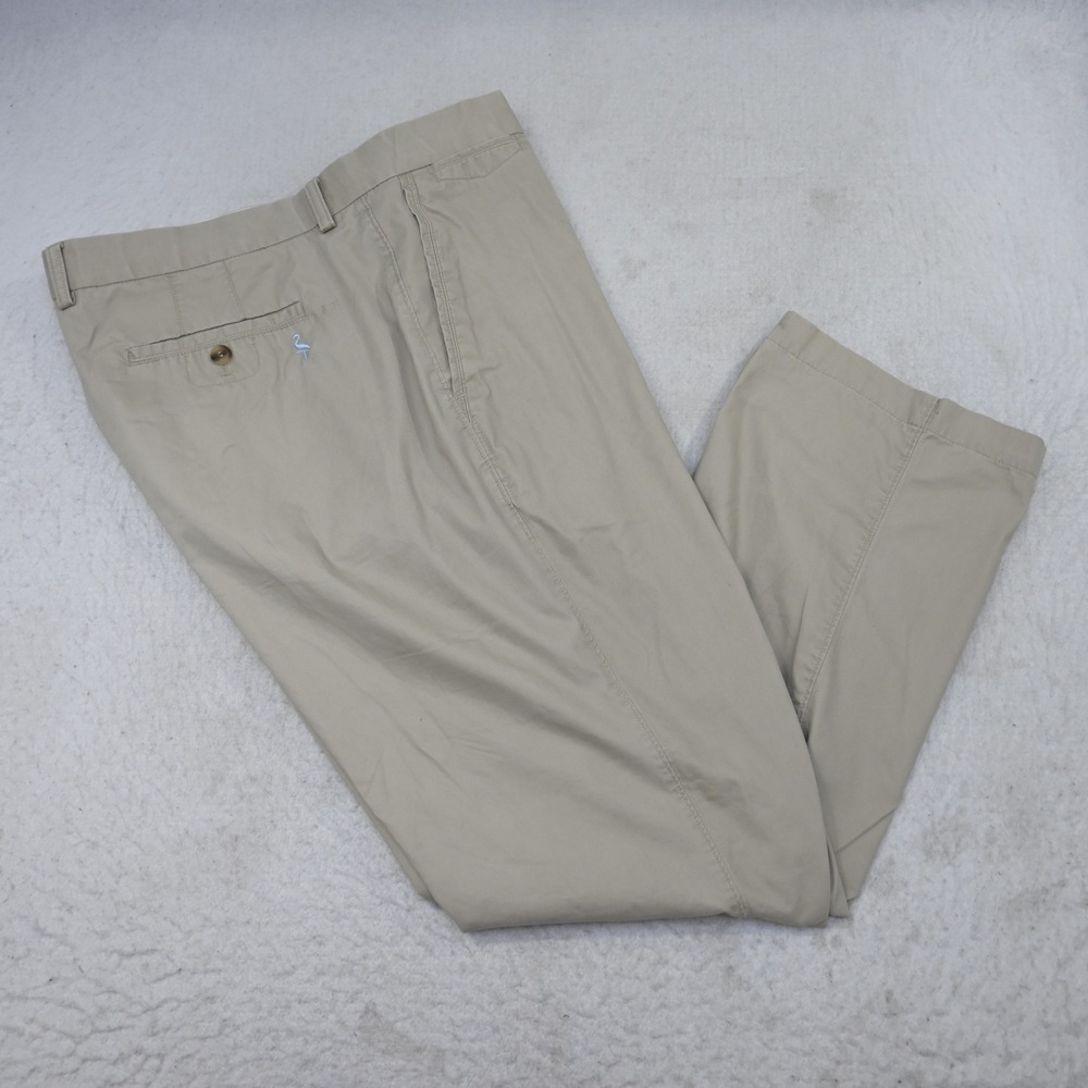 Tailorbyrd Chino Pants Mens 40x30 Tan Khaki Flamingo Logo Cotton Blend Casual